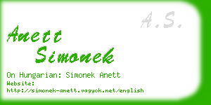 anett simonek business card